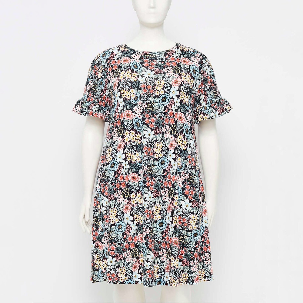 LOFT Plus Bouquet Smocked Swing Dress NWT SZ 20/22